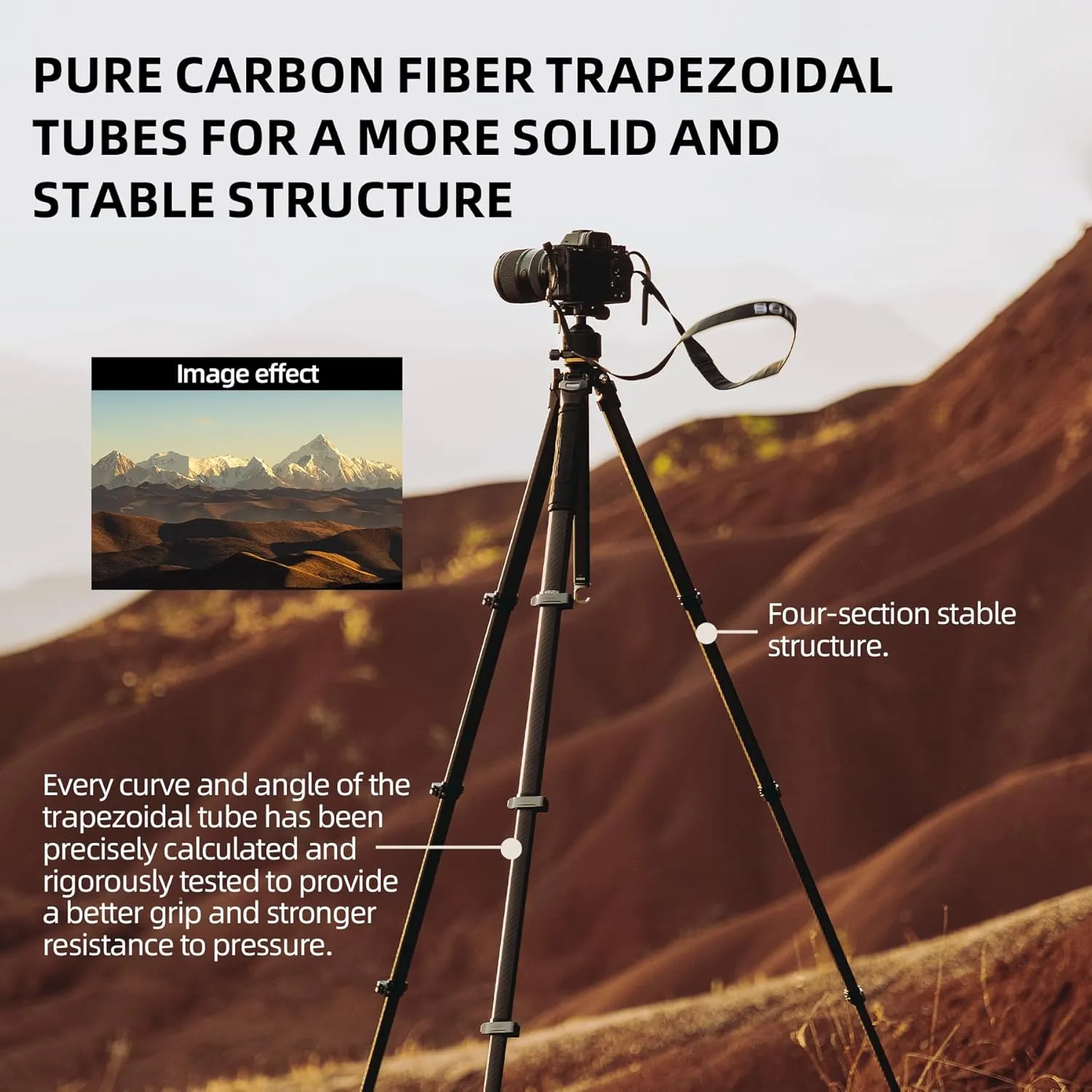 Fotopro Compact Carbon Fiber Travel Tripod, 60 inches Professional Heavy Duty Tripod with Profile Legs Super-Large Ball Head Weatherproof Bag, Fotopro Origin Black Max Load 33lbs