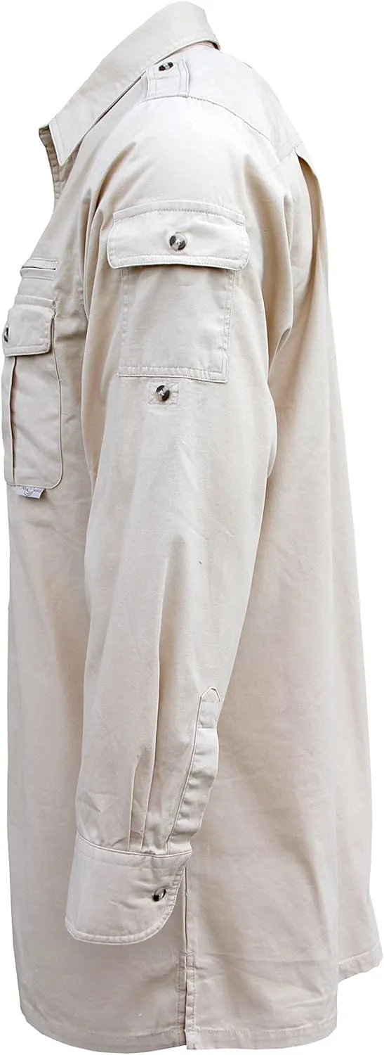 Foxfire Men's Long Sleeve Travel, Outdoor Hiking, or Safari Shirt for Travel, Action & Adventure, Regular & Tall, Cotton