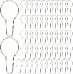 Framendino, 300 Pack Metal Shower Curtain Hooks Hanging Clips Rings for Home Bathroom Kitchen