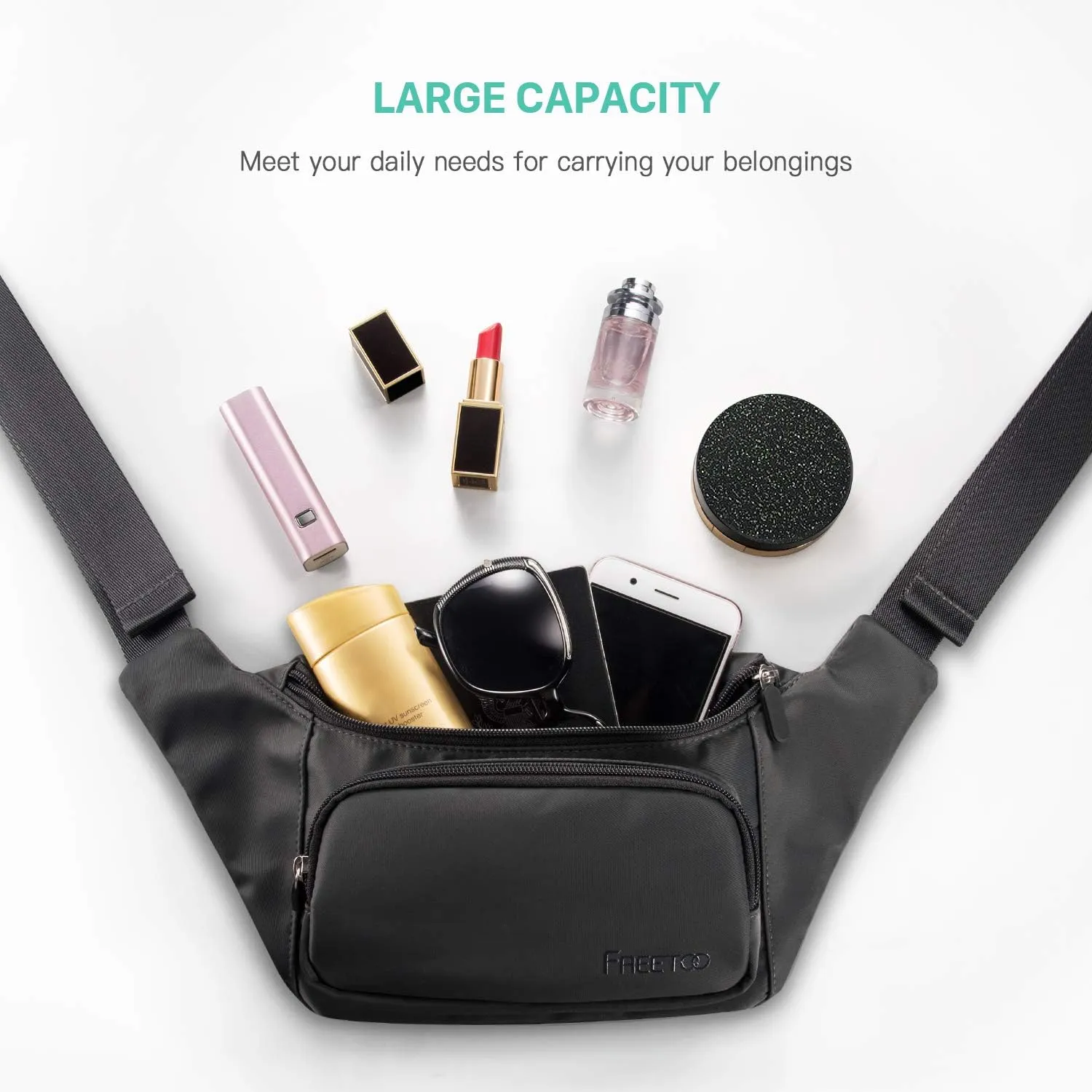 FREETOO Waist Pack Bag Fanny Pack for Men&Women Hip Bum Bag with Adjustable Strap for Outdoors Workout Traveling Casual Running Hiking Cycling