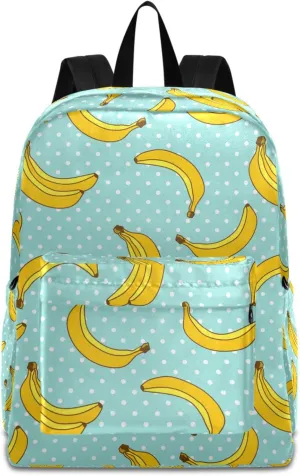 Fresh Banana Dots Green Large Portable Laptop Backpack,Durable Travel Bag for Men Women School Bookbag Work Fit 16.5 Inch Notebook