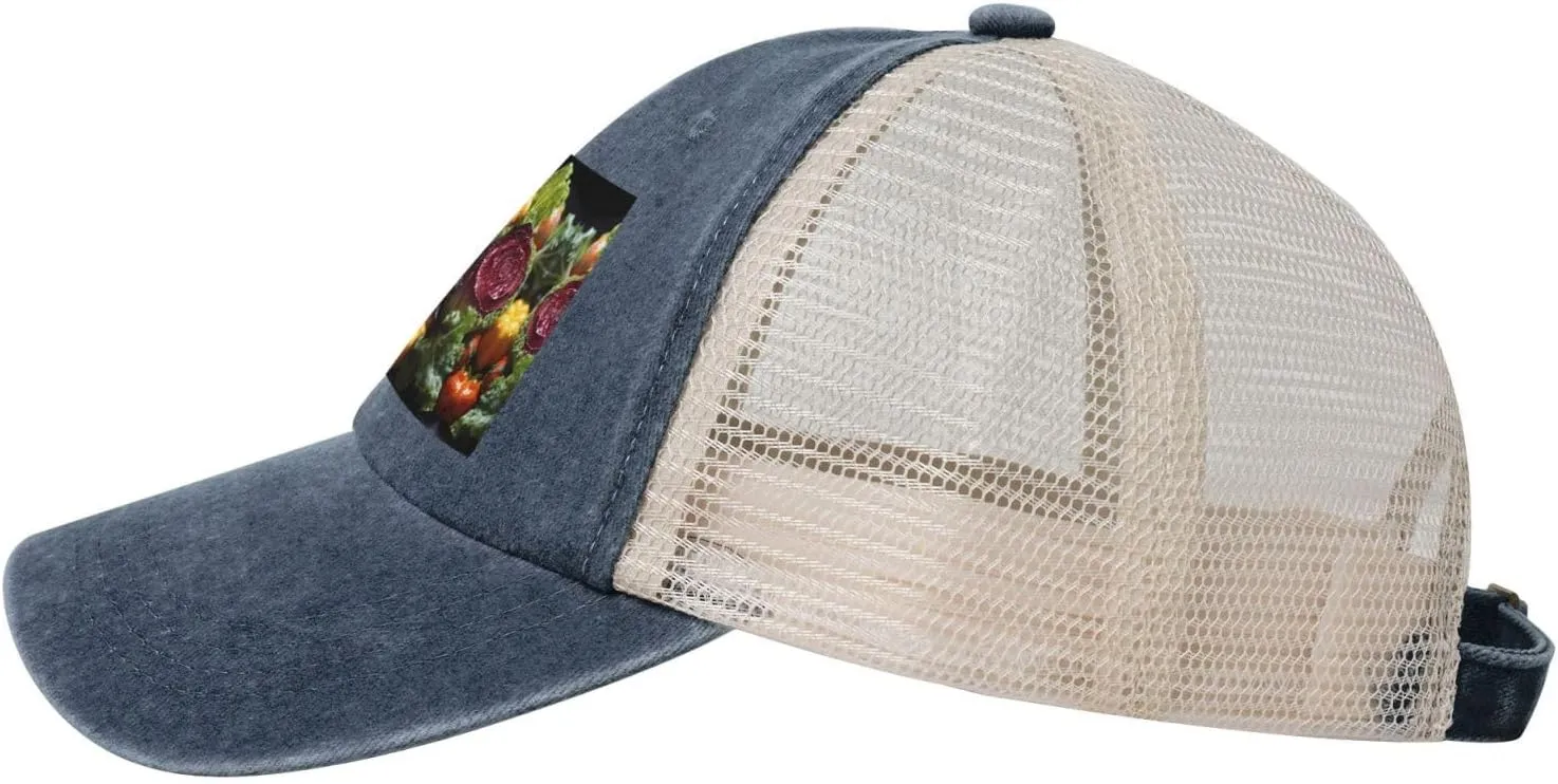 Fresh Cabbage Mesh Trucker Hat Mesh Snapback,Trendy Cowboy Cap for Sports and Headwear