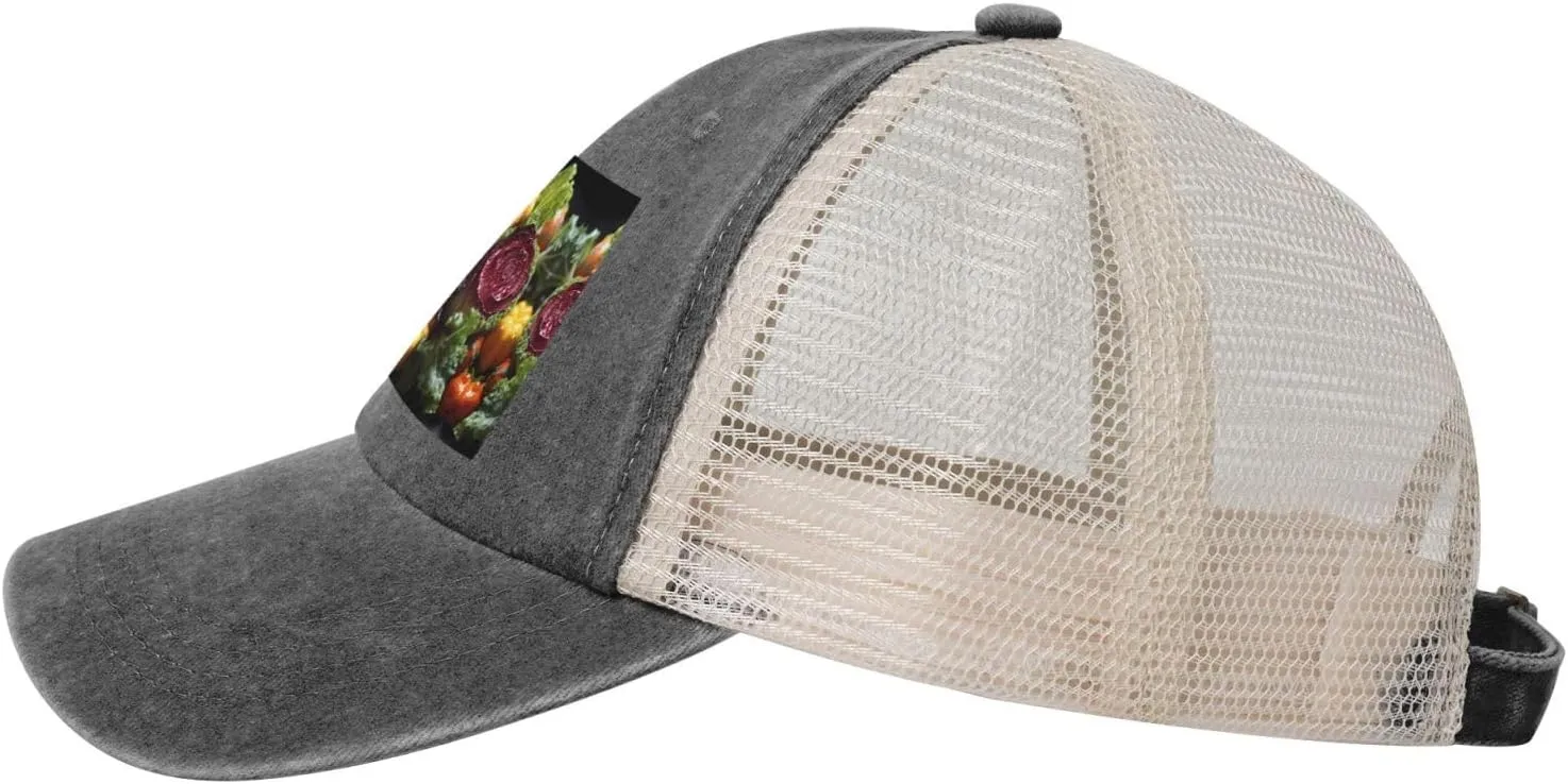 Fresh Cabbage Mesh Trucker Hat Mesh Snapback,Trendy Cowboy Cap for Sports and Headwear
