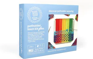 Friendly Loom 7” Traditional Potholder Plus Weaving Kit | Sturdy Metal Loom and Quality Cotton Weaving Loops in Rainbow Colors | Complete Kit to Weave 6 Functional Potholders | Made in The USA