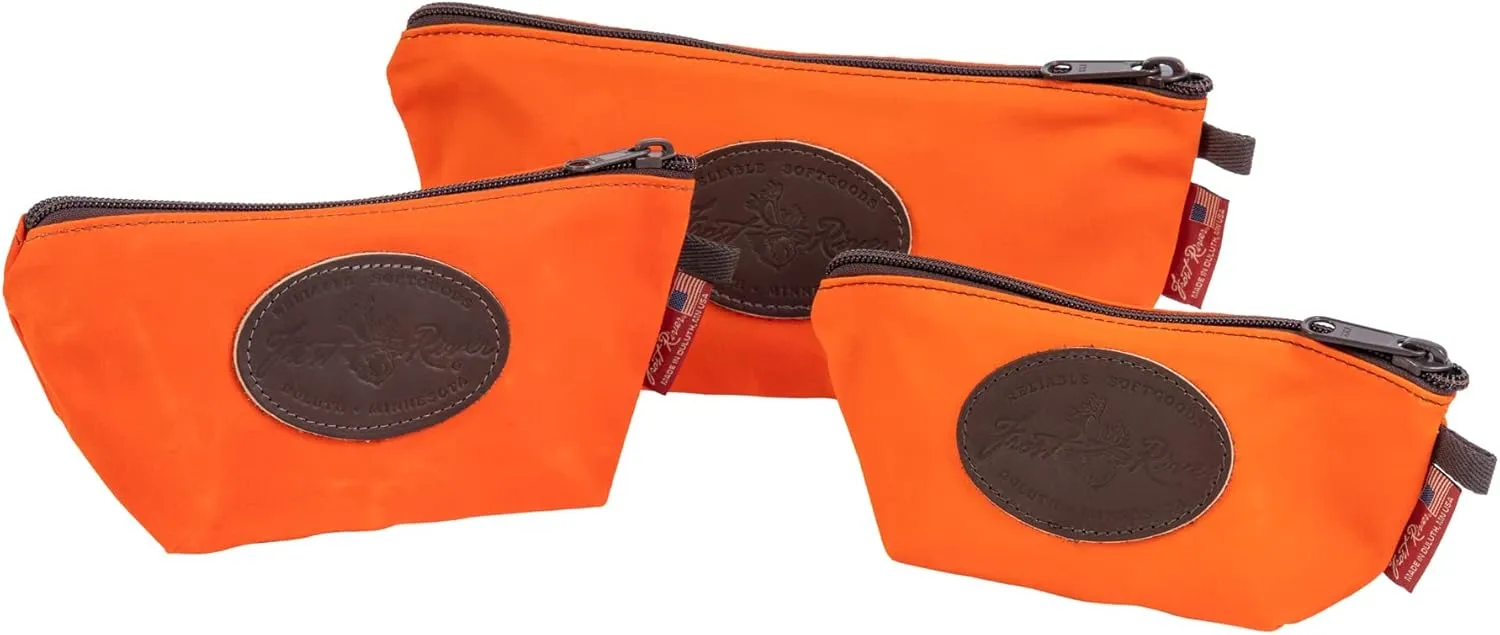 Frost River Accessory Bag - Durable Waxed Canvas Travel Organizer Toiletry Pouch, Medium, With XP Snaps, Hunter Orange