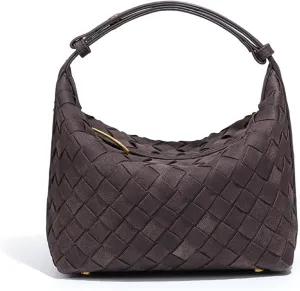 Frosted hand woven hand held lunch box bags fashionable compact mini shoulder purses cross body diamond women's handbags