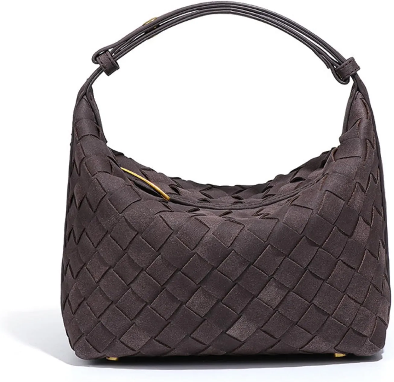 Frosted hand woven hand held lunch box bags fashionable compact mini shoulder purses cross body diamond women's handbags