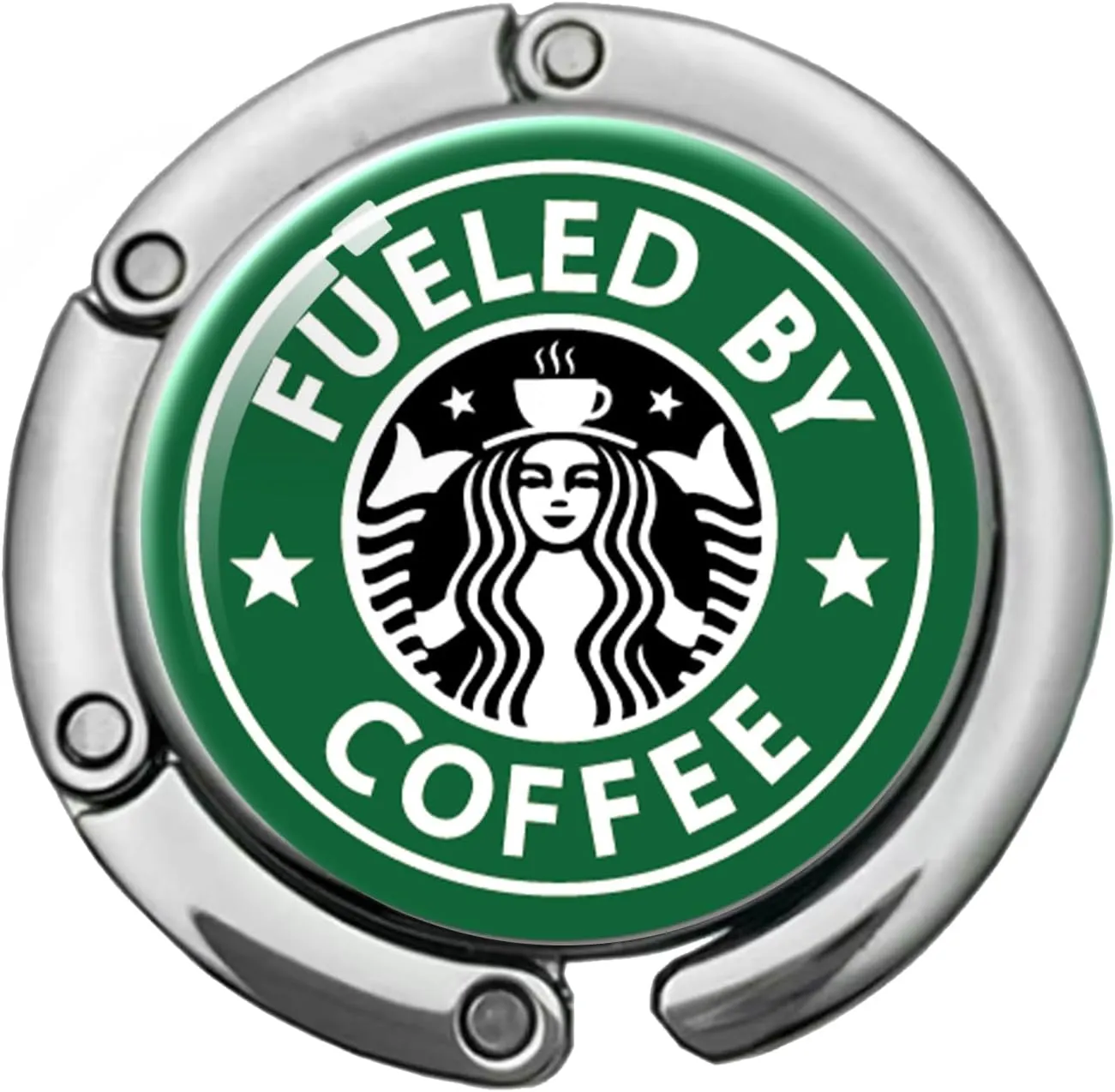 Funny Coffee Foldable Purse Hook, Fueled by Coffee Handbag Hanger Holder, Round Purse Table Hook Bag Hanger Hook, Funny Desk Hook Gifts for Women Office Coworker Friend Boss Coffee Lover