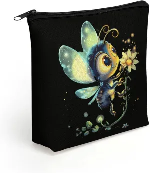 Funny Firefly Bugs Insects Makeup Bag Print Cosmetic Bags Purse Organizer Pouch for Women Men