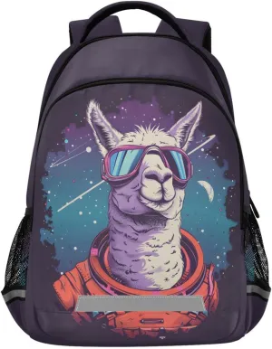 Funny Llama Meteor School Backpack for boys girls Bookbag for College Travel Backpacks with Laptop Compartment