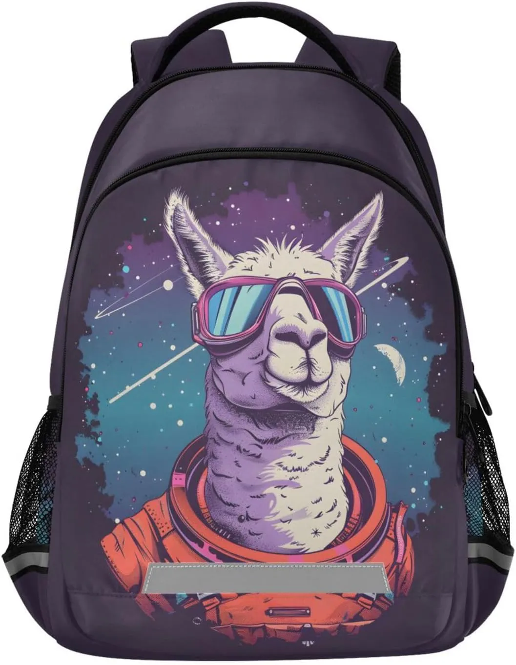 Funny Llama Meteor School Backpack for boys girls Bookbag for College Travel Backpacks with Laptop Compartment