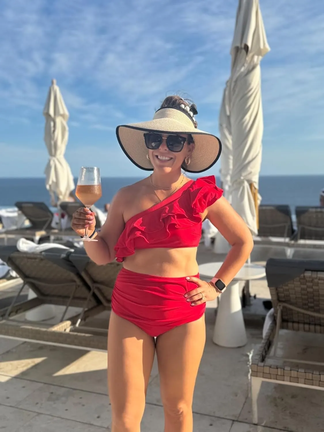 FURTALK Sun Hats for Women Wide Brim Beach Hat Straw Visor Ponytail Summer UV Packable Foldable Beach Vacation Essentials