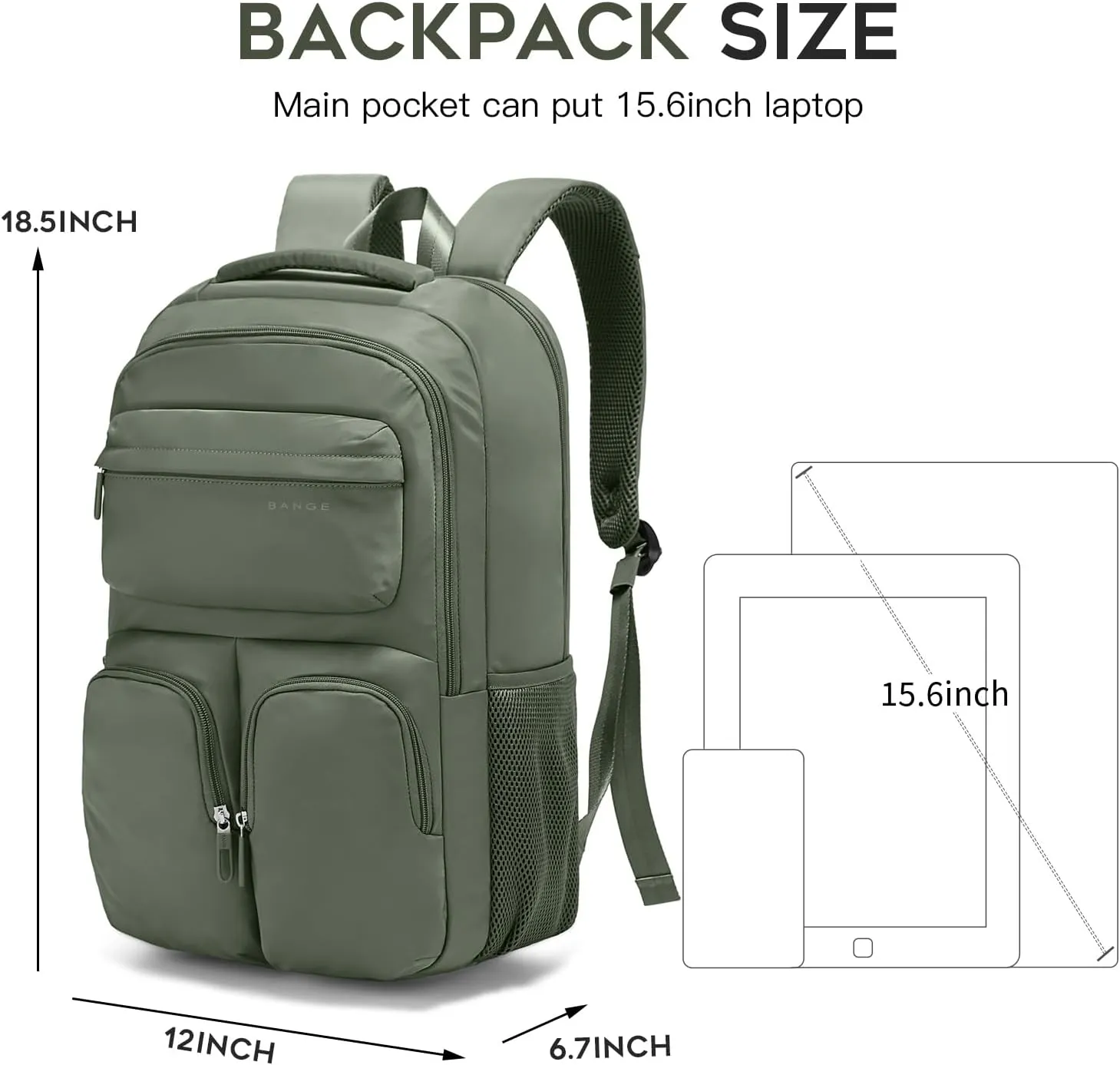 FUTURE AESTHETICS Travel Backpack for Women、men, College Backpack Bag, Hiking Backpack,Waterproof Carry On Backpack Business Backpack (Green)