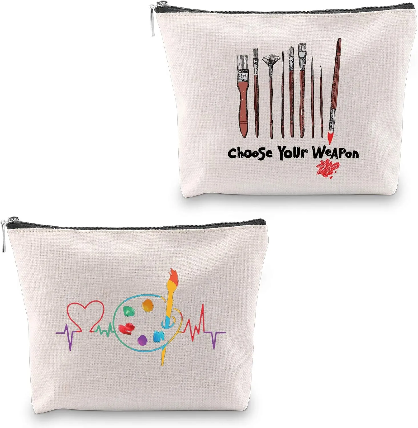 G2TUP Art Painting Artists Painter Gift Cosmetic Bag Paint Palette Brush Accessories Pouch for Art Teacher (Palette Brush Makeup Bag)