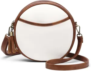 GAEKEAO Vegan Leather Crossbody Bags for Women Circle Cross Body Shoulder Bag Purses Handbags with Adjustable Straps