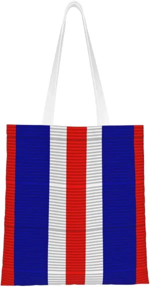 Gallant Unit Citation Ribbon Tote Bag for Women Canvas Shopping Bags Reusable Large Capacity Casual Shoulder Handbags Grocery Bags DIY Gift Bags