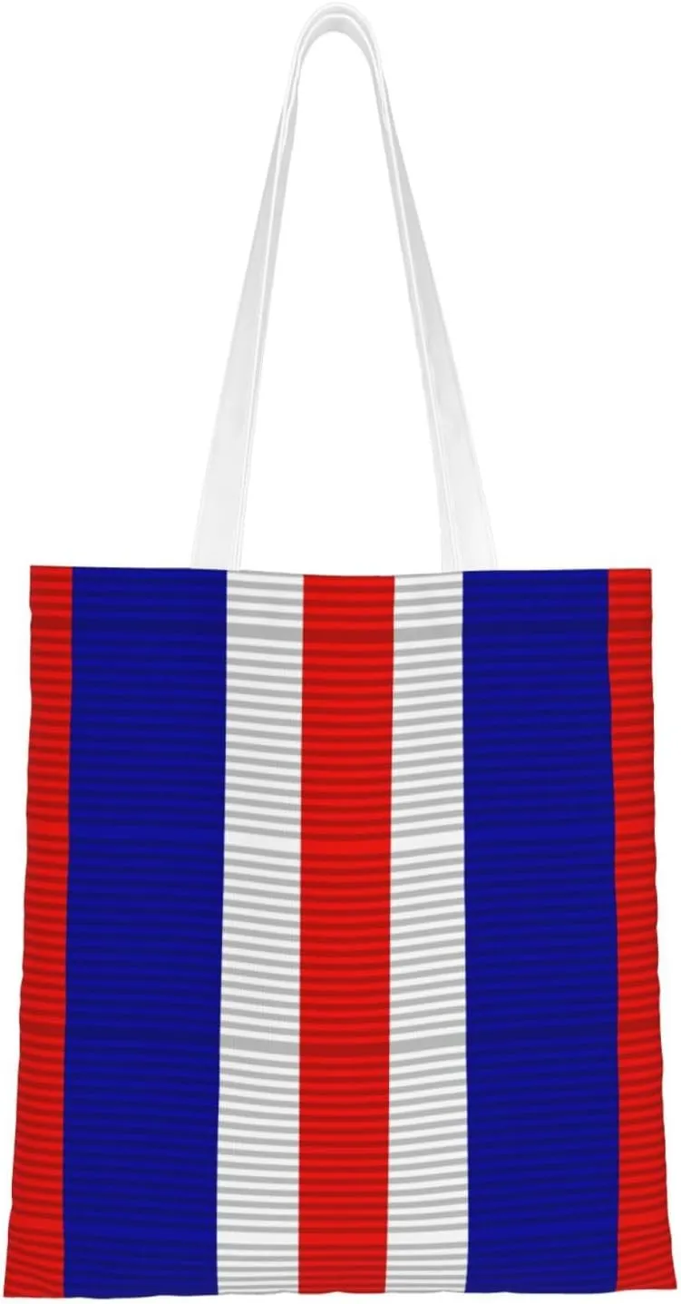 Gallant Unit Citation Ribbon Tote Bag for Women Canvas Shopping Bags Reusable Large Capacity Casual Shoulder Handbags Grocery Bags DIY Gift Bags