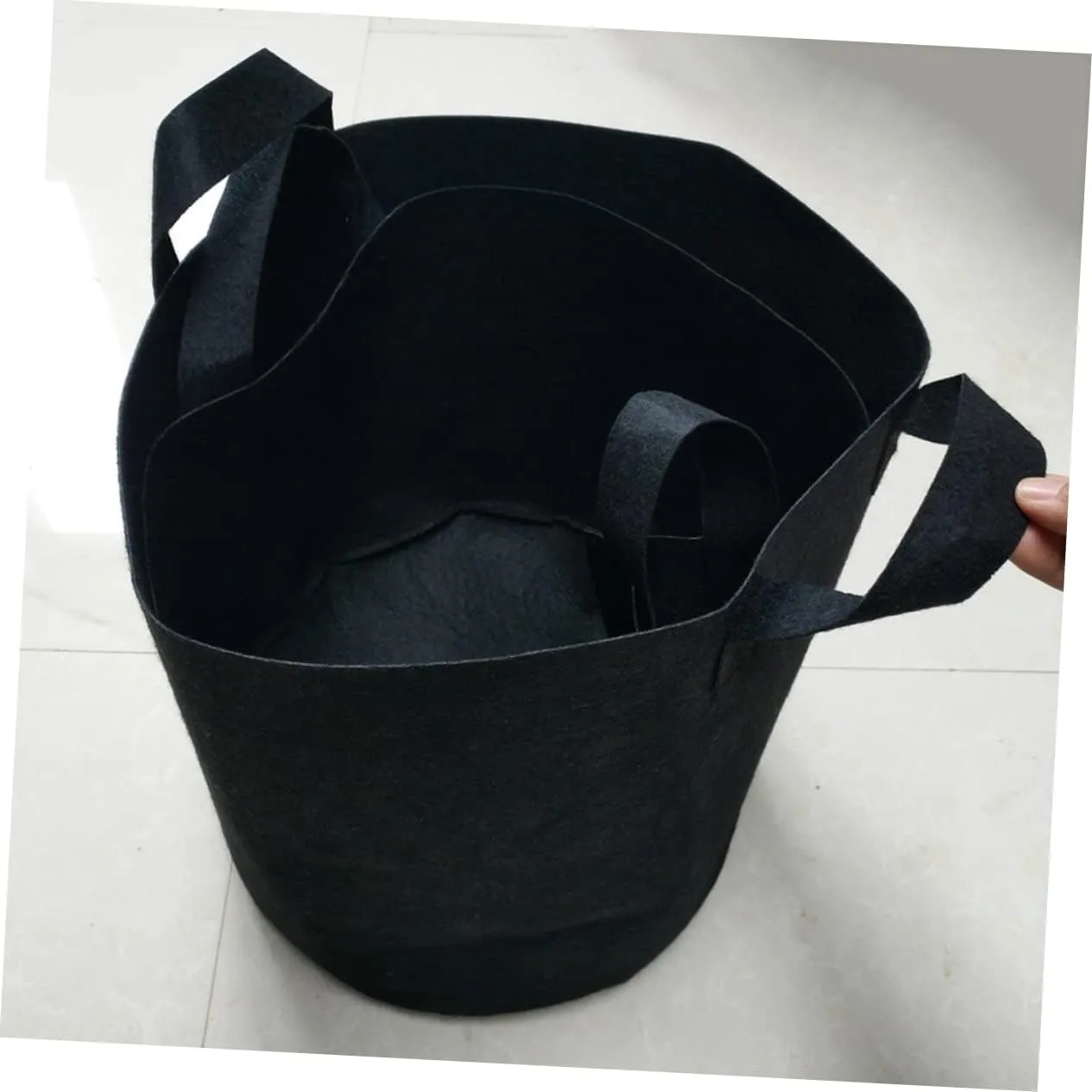Garden Planting Bags 5 Pack 30x30x35cm Felt Material Round Shape Large Capacity Easy to Use Black for Vegetable and Flower Transplanting