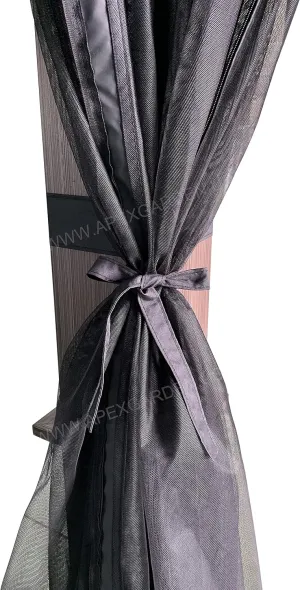 Gazebo Mosquito Netting for Allen   roth Model #GF-18S112B Wood Looking Hand Paint Metal Square Semi- Gazebo (Screen Net Only, Black)