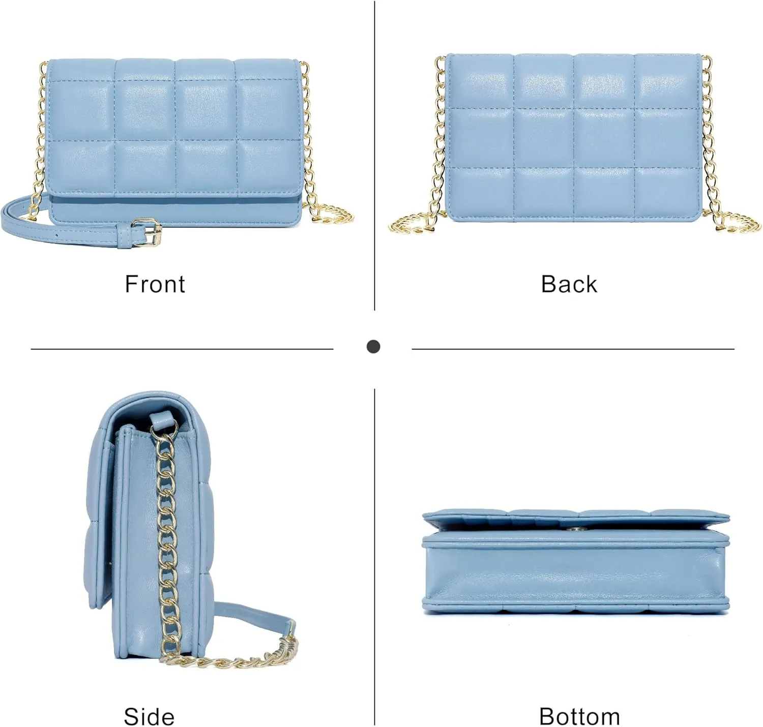 GEEAD Small Purses for Women Trendy Quilted Leather Mini Crossbody Wallet Chain Little Shoulder Phone Purse Evening Bag