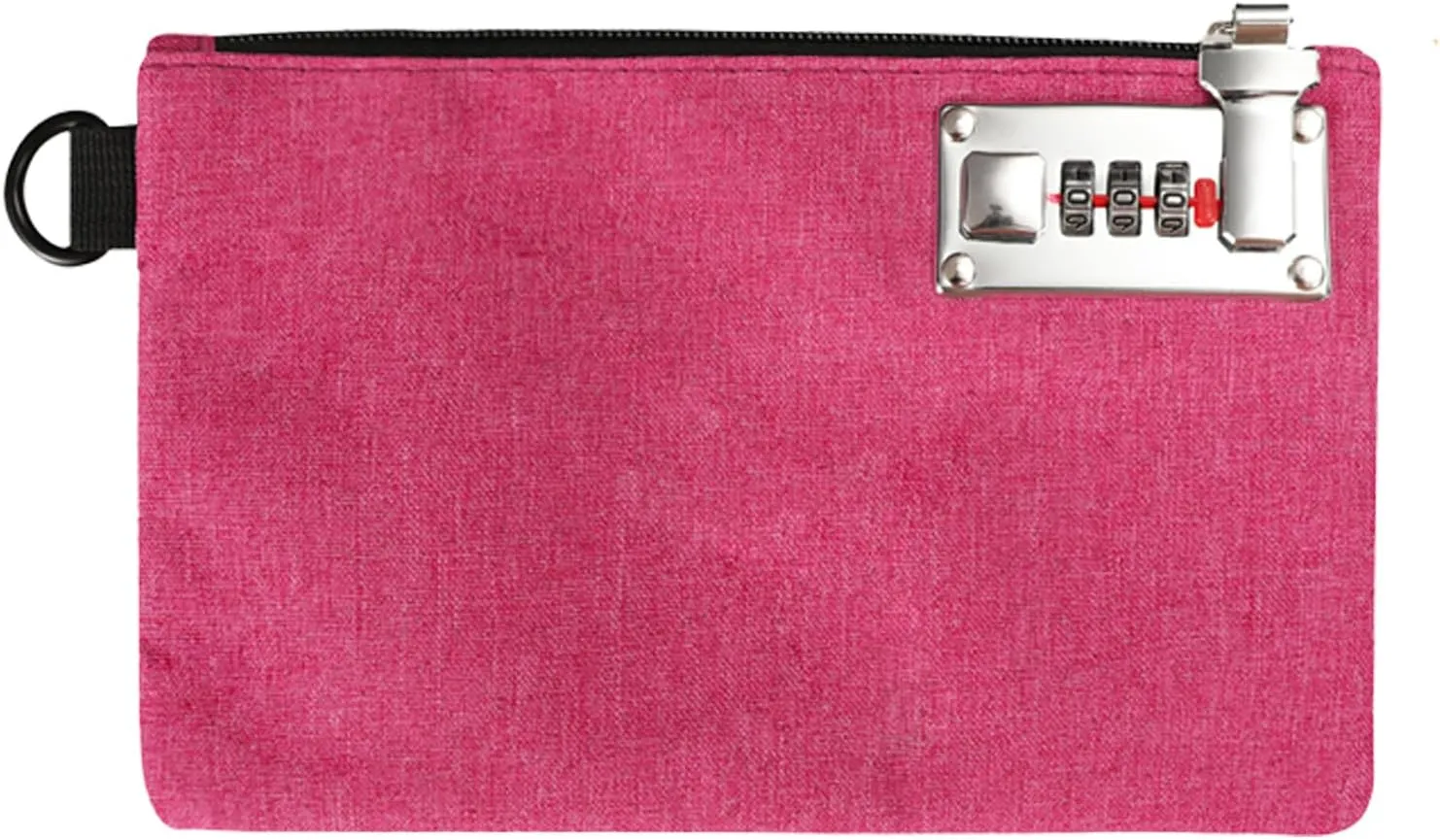 GEEDUD Lockable Money Bag - 5x8 Inches Durable Nylon Locking Bank Bag Coin Purse for Cash, Jewelry, Passports, Medicine, Credit Cards and Valuable Storage Cash Pouch (Pink)