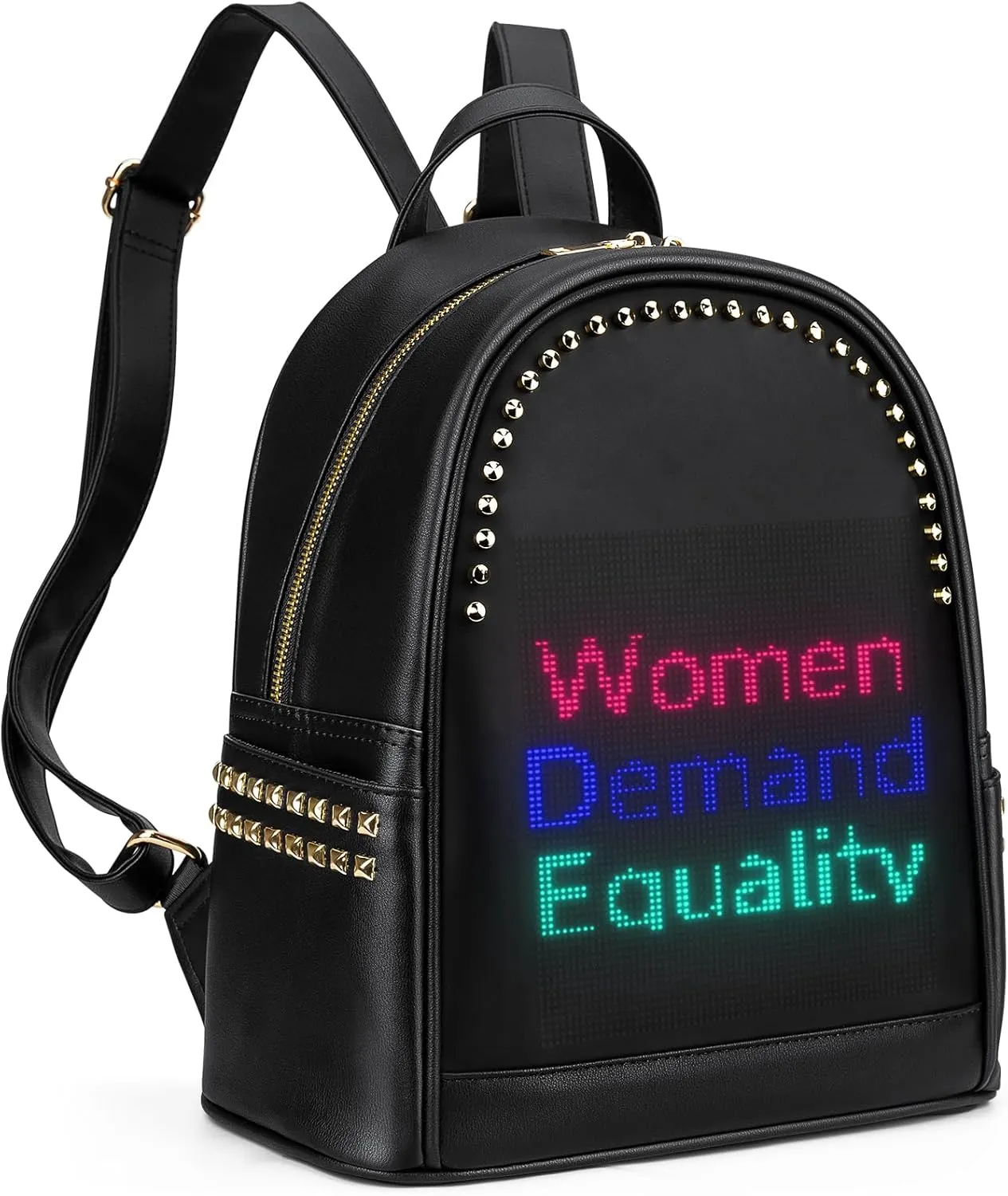 Gelrova LED Backpack Purse for Women Designer Ladies, Work Business Travel Bags, College Nurse Quilted Casual Daypack 13inch