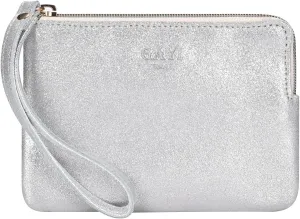 Genuine Leather 4.5 x 6.5 Wristlet Purse for Women, Evening Wristlet Pouch Clutch Bag