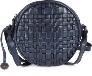 Genuine Leather Round Crossbody Bags For Women, Sling Bag For Women Crossbody Purse Trendy Casual