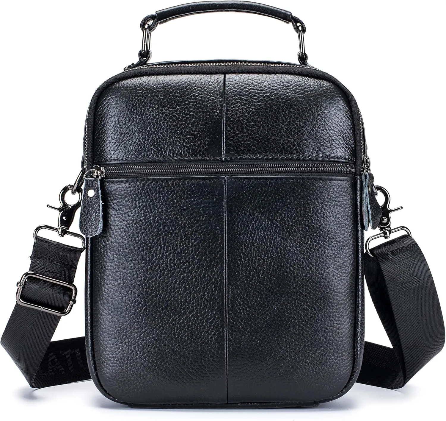 Genuine Leather Shoulder Bag for Men, Medium Messenger Bag Crossbody, Mens Handbag with Multiple Pockets for Daily