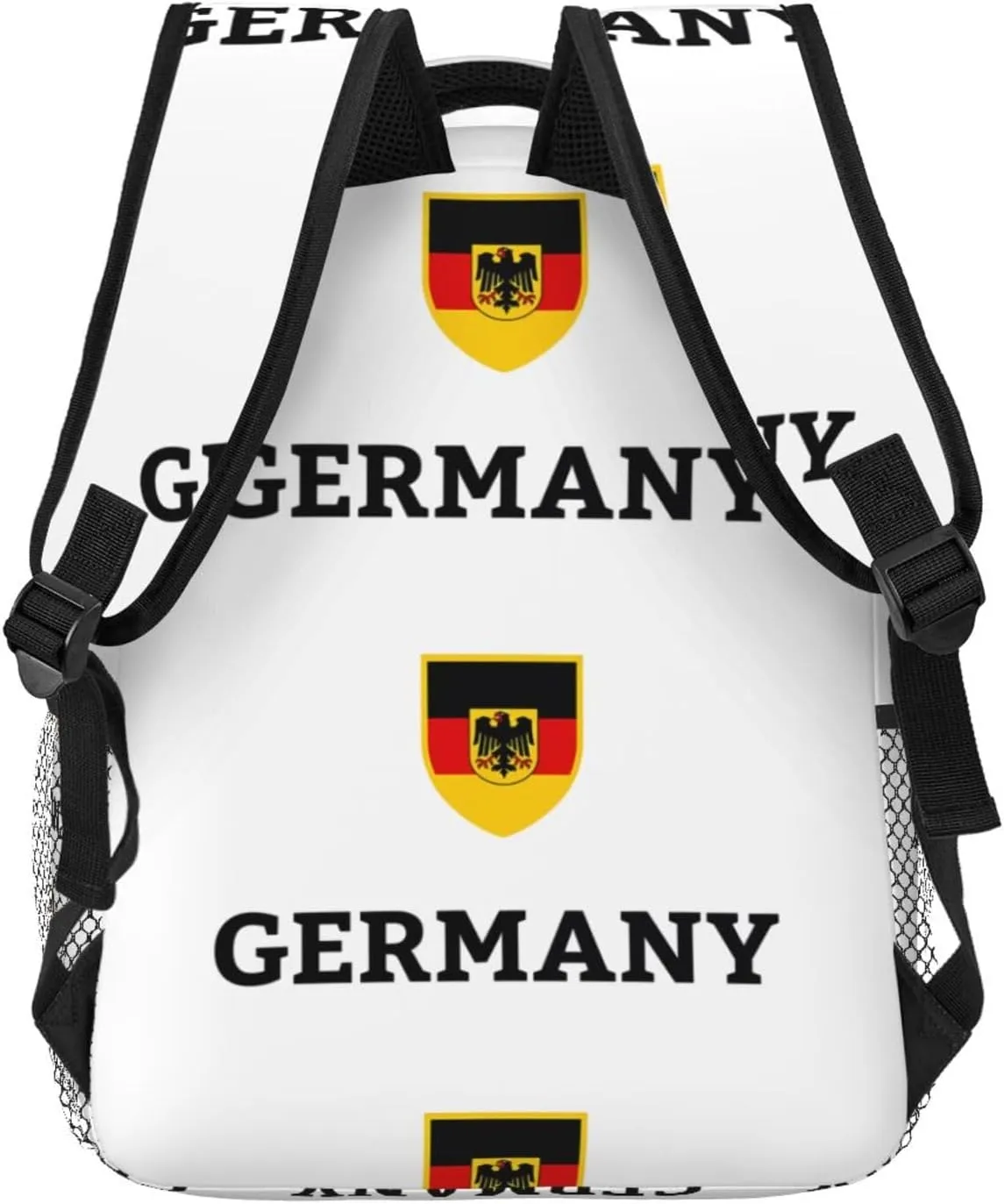 Germany German Football Soccer Flag Casual Backpack Travel Pack Bag Laptop Backpacks With Side Pockets Front Zipper Pockets Bookpack Daypack Picnic Rucksack Computer Bag