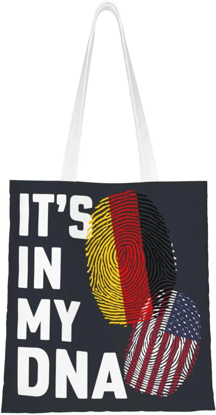 Germany It's in My DNA Tote Bag for Women Canvas Shopping Bags Reusable Large Capacity Casual Shoulder Handbags Grocery Bags DIY Gift Bags