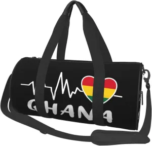 Ghana Heartbeat Duffel Bag Gym Bag Travel Sports Tote Large Foldable Beach Swim Yoga7