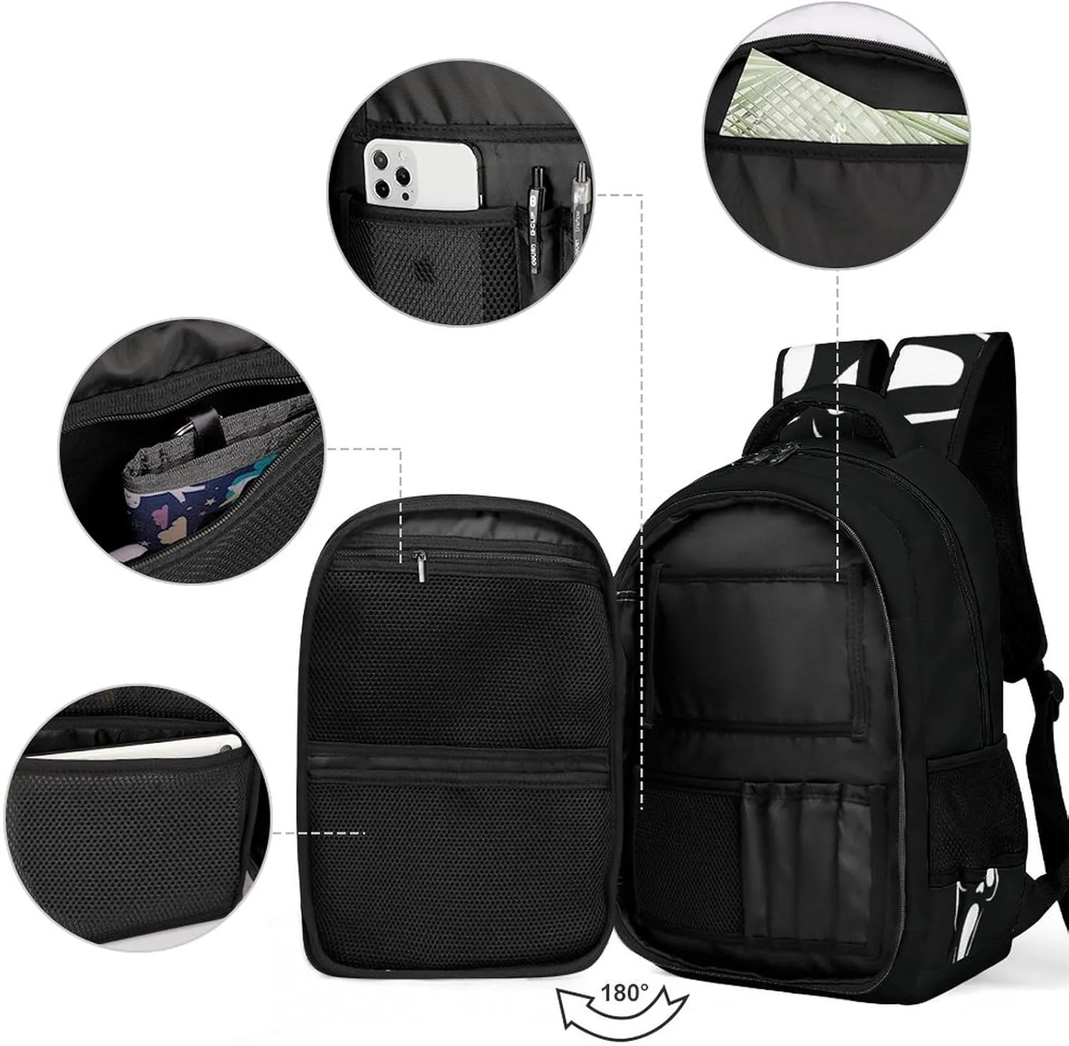 Ghost Mask Face Backpack Scream Spooky FunnyTravel Casual Laptop Bag Daypack for Men Women Outdoor Hiking Business Work Back Packs