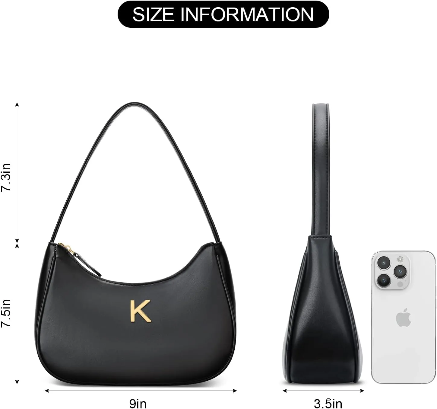Gift for Women Shoulder Bag Clutch Tote HandBags Purses for Women with Gold Initials