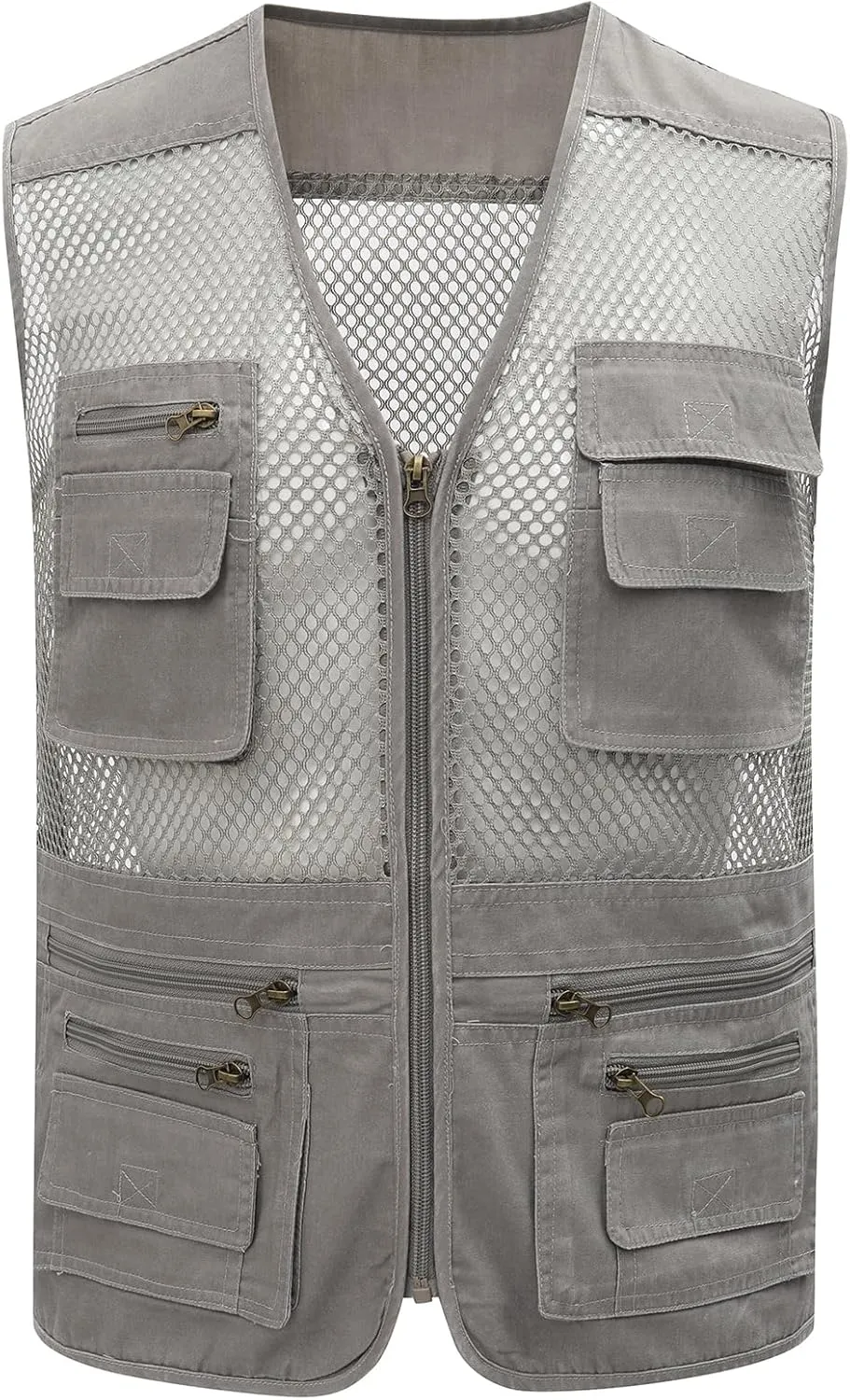 Gihuo Men's Utility Vest Fishing Safari Vest Summer Travel Vest with Pockets