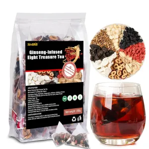 Ginseng-Infused Eight Treasure Teas, Kidney Tea Formula Ginseng Six Treasure Tea, Kidney Cleanse Detox Health Teabag for Women & Men, 8 Precious Ingredients (1 Pack/20 TeaBags)