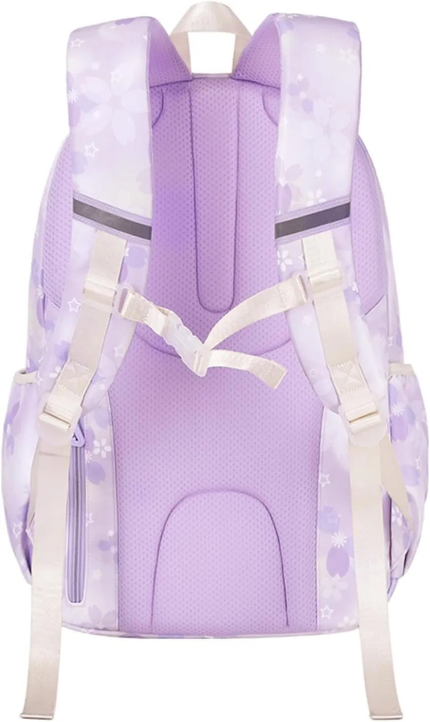 Girl backpack,Kids Backpack for Girl Kawaii Lightweight School Backpack Anti-theft Back Pocket Print Flowers Elementary Bookbag (Purple)