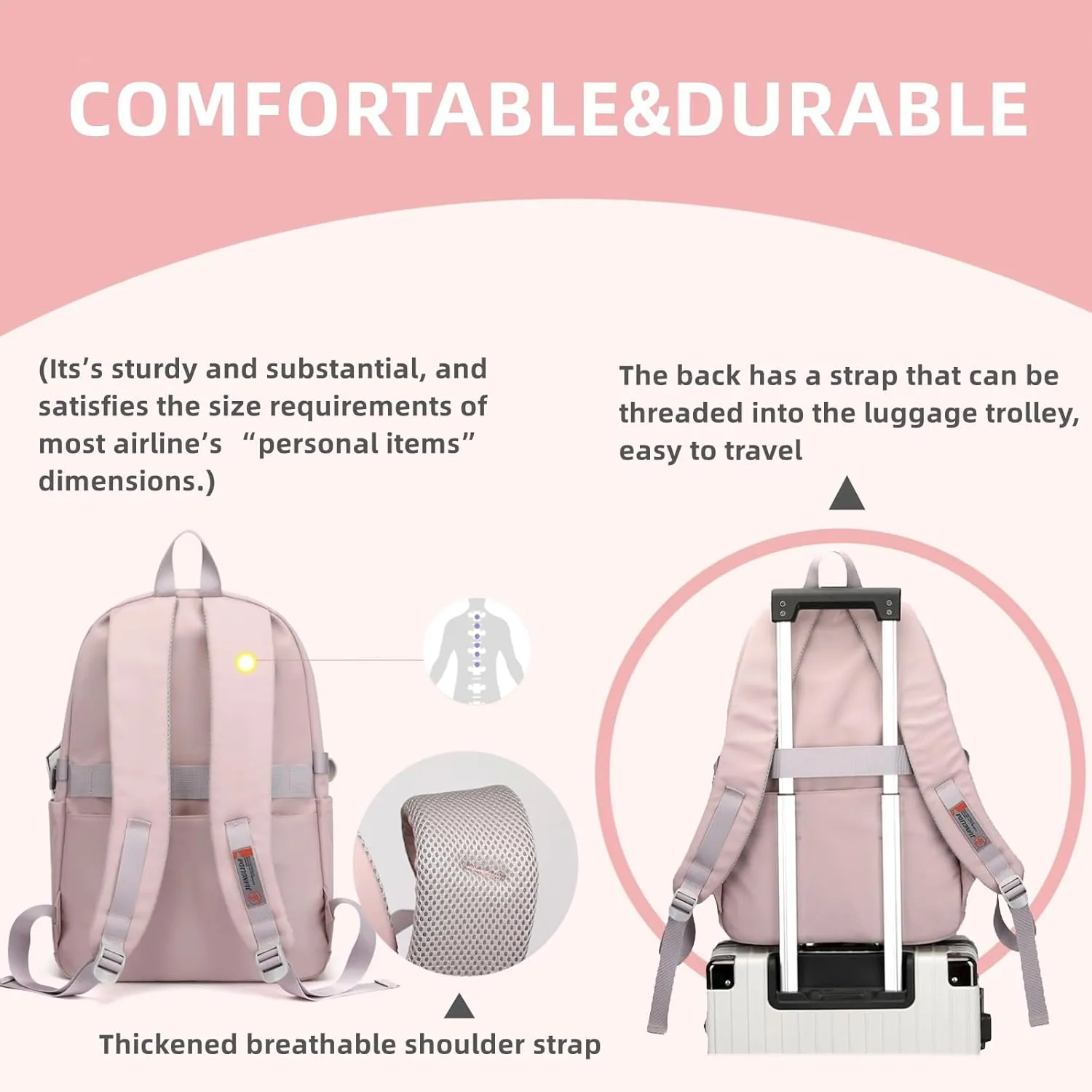 Girls Backpack Large-Capacity Middle Elementary School Casual Bookbag Kids Outdoor Travel bag Solid Color Daypack for Teens