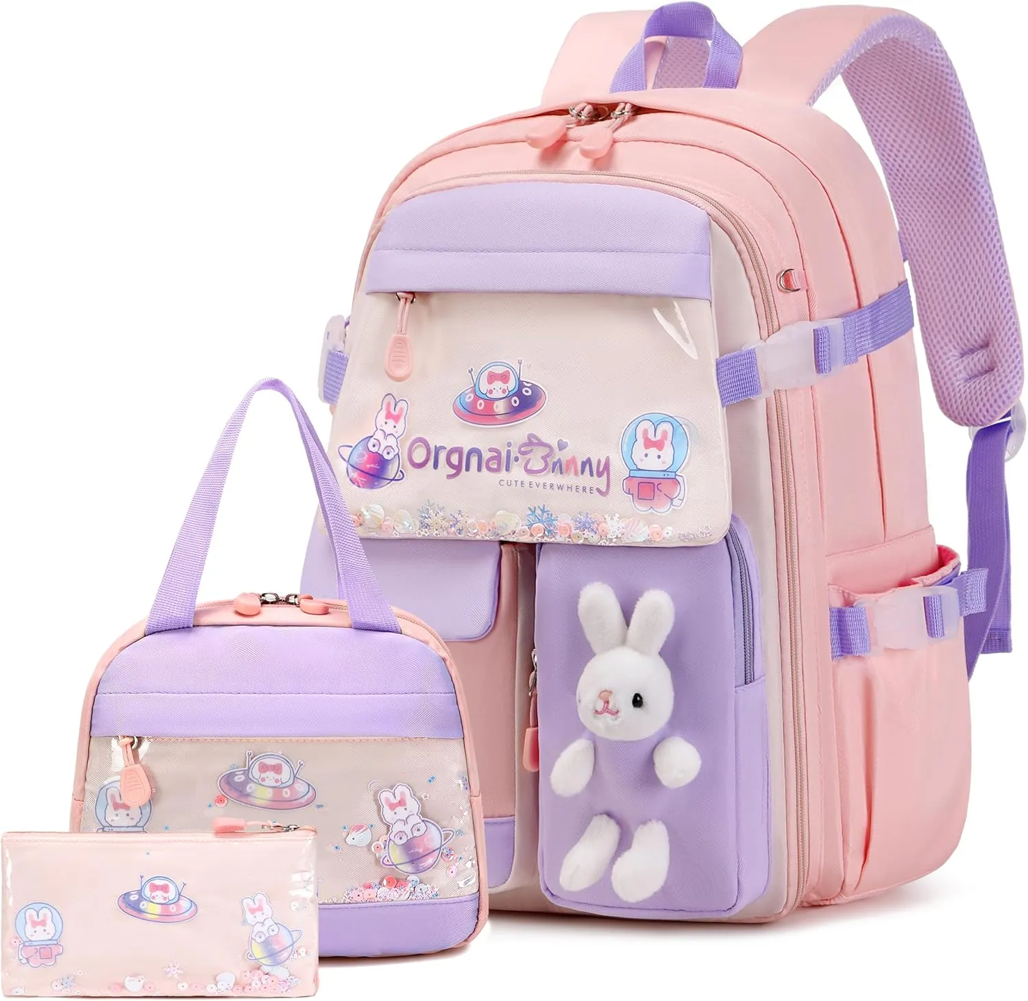 Girls Backpack, School Backpacks 16 * 11.5 * 7.5in for Girls, Cute Book Bag with Compartments for Teen Girl Kid Students Elementary Middle School, Kids' School Bag