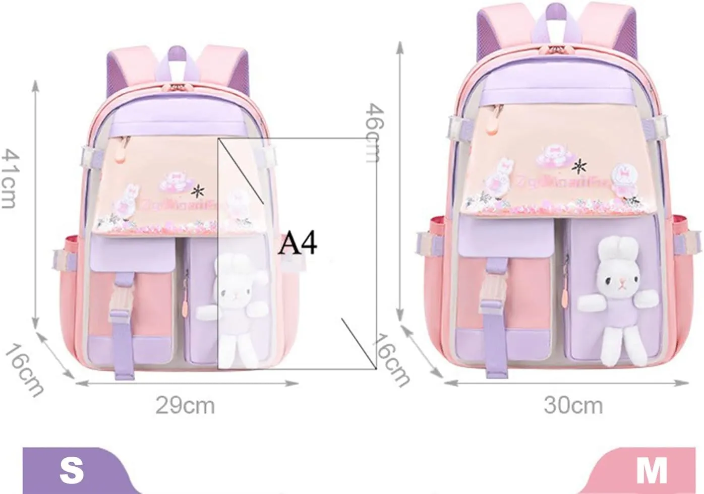 Girls Cute Bunny Backpack Kawaii School Bags Waterproof Laptop Backpack Blue Small