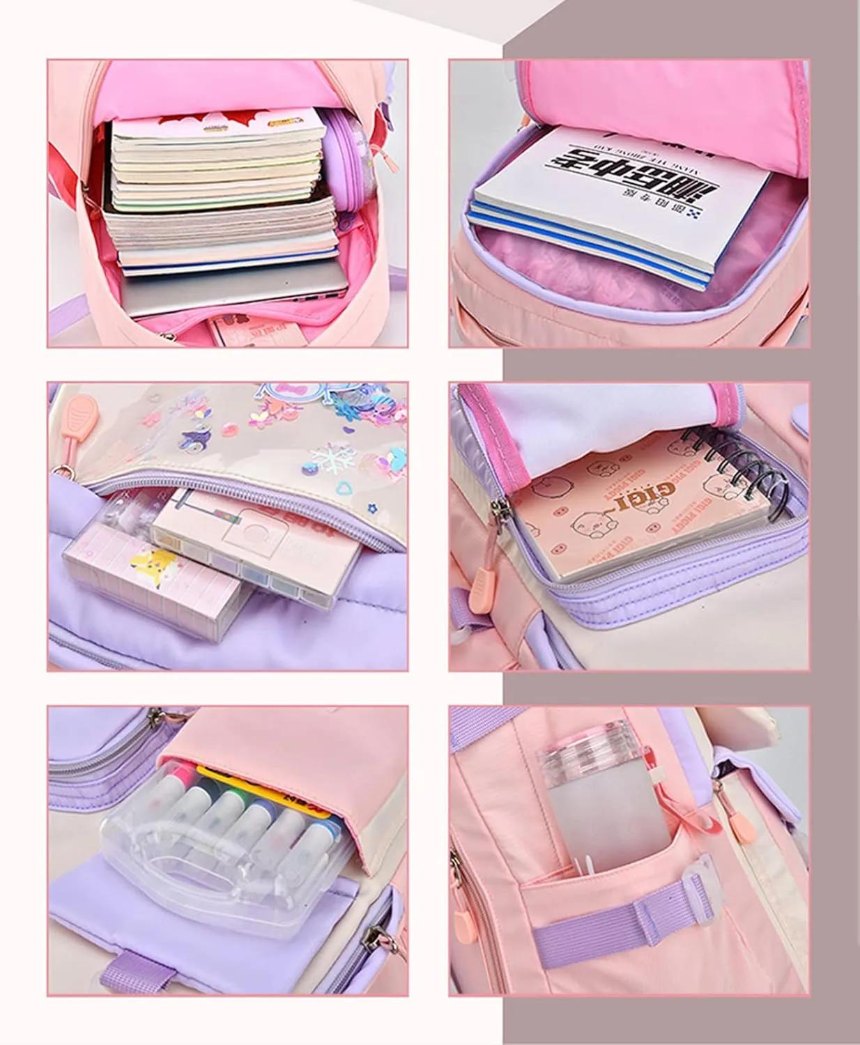 Girls Cute Bunny Backpack Kawaii School Bags Waterproof Laptop Backpack Blue Small