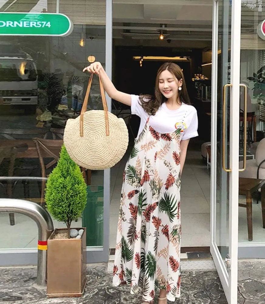 GL-Turelifes Round Summer Straw Bag Big Weave Handbags Beach Shoulder Bags Vocation Tote HandbagsTravel Bag for Women