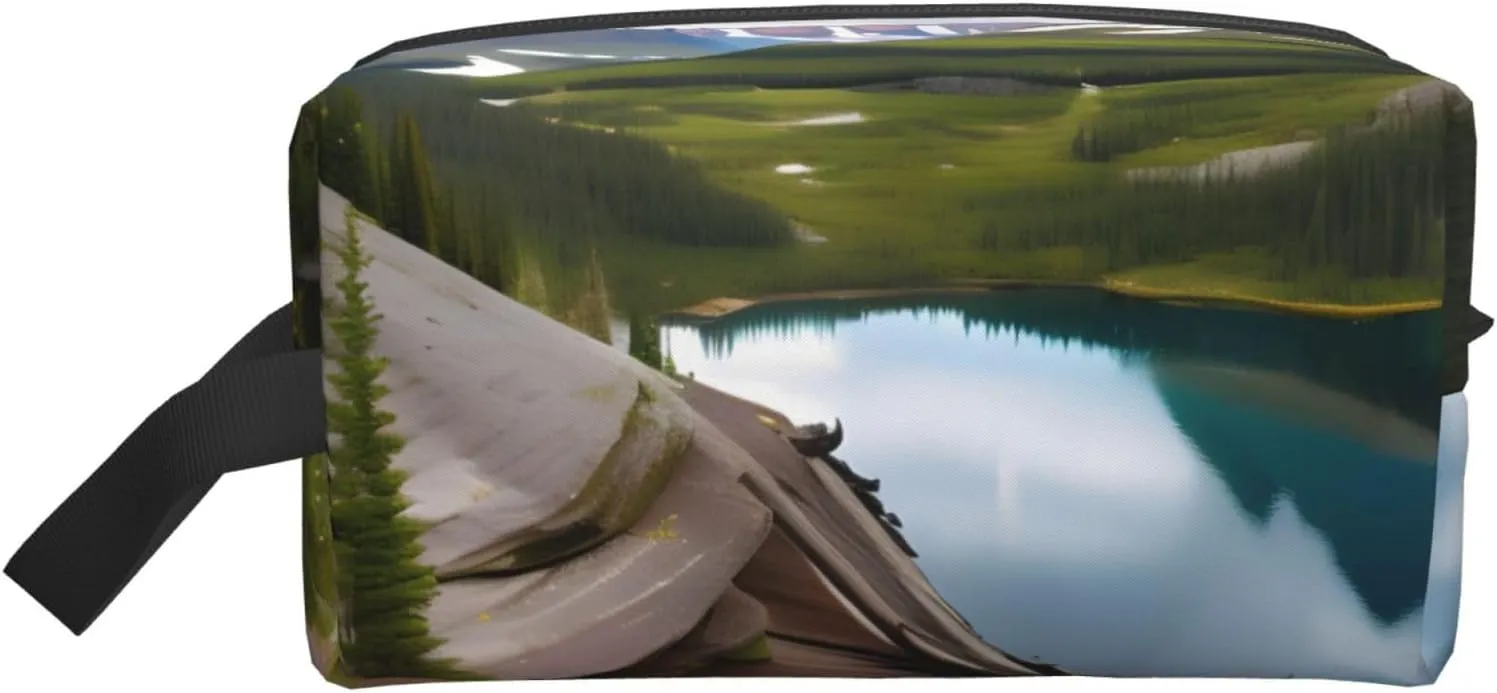 Glacier National Park Print Travel Essentials Storage Bag Cosmetic Organizer Pouch Large Capacity Zippered