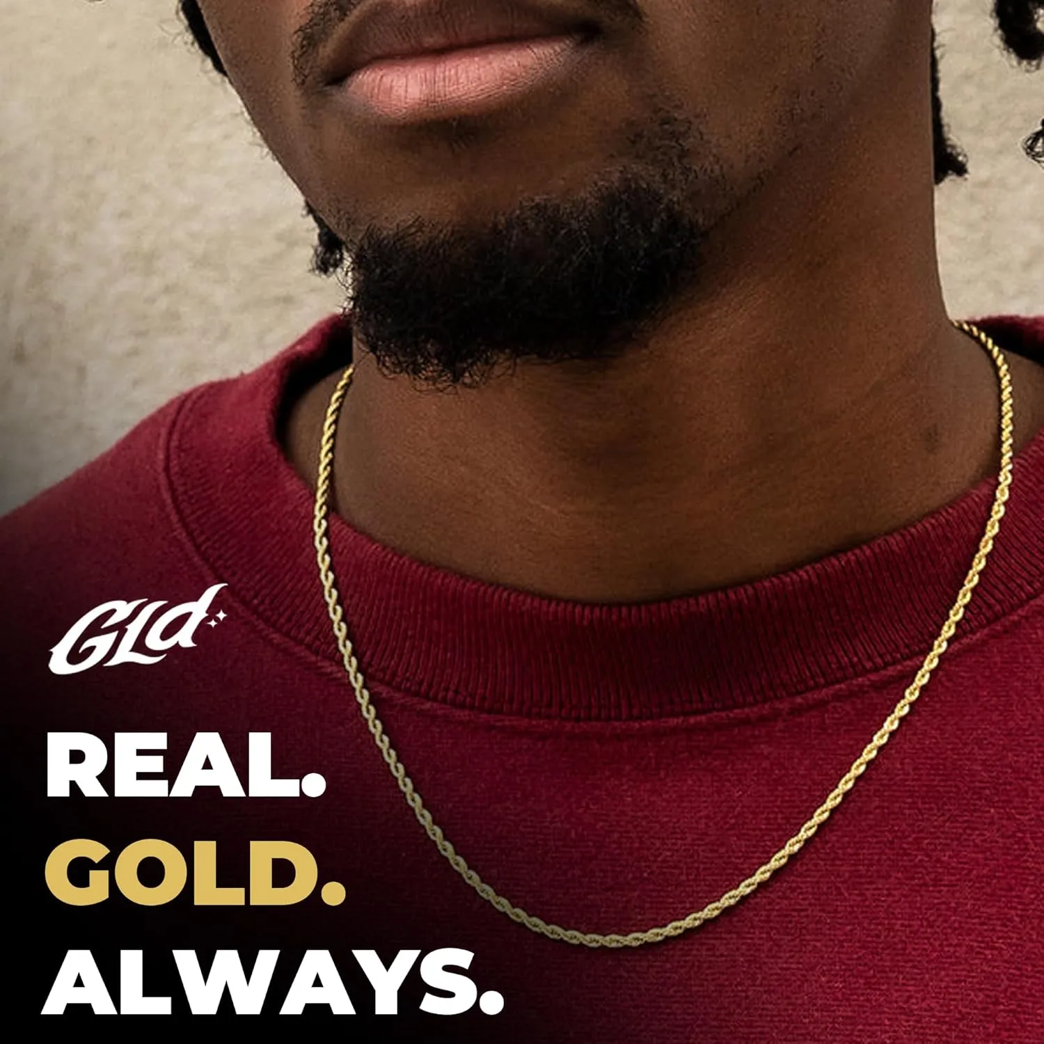 GLD Rope Chain Necklace for Men and Women