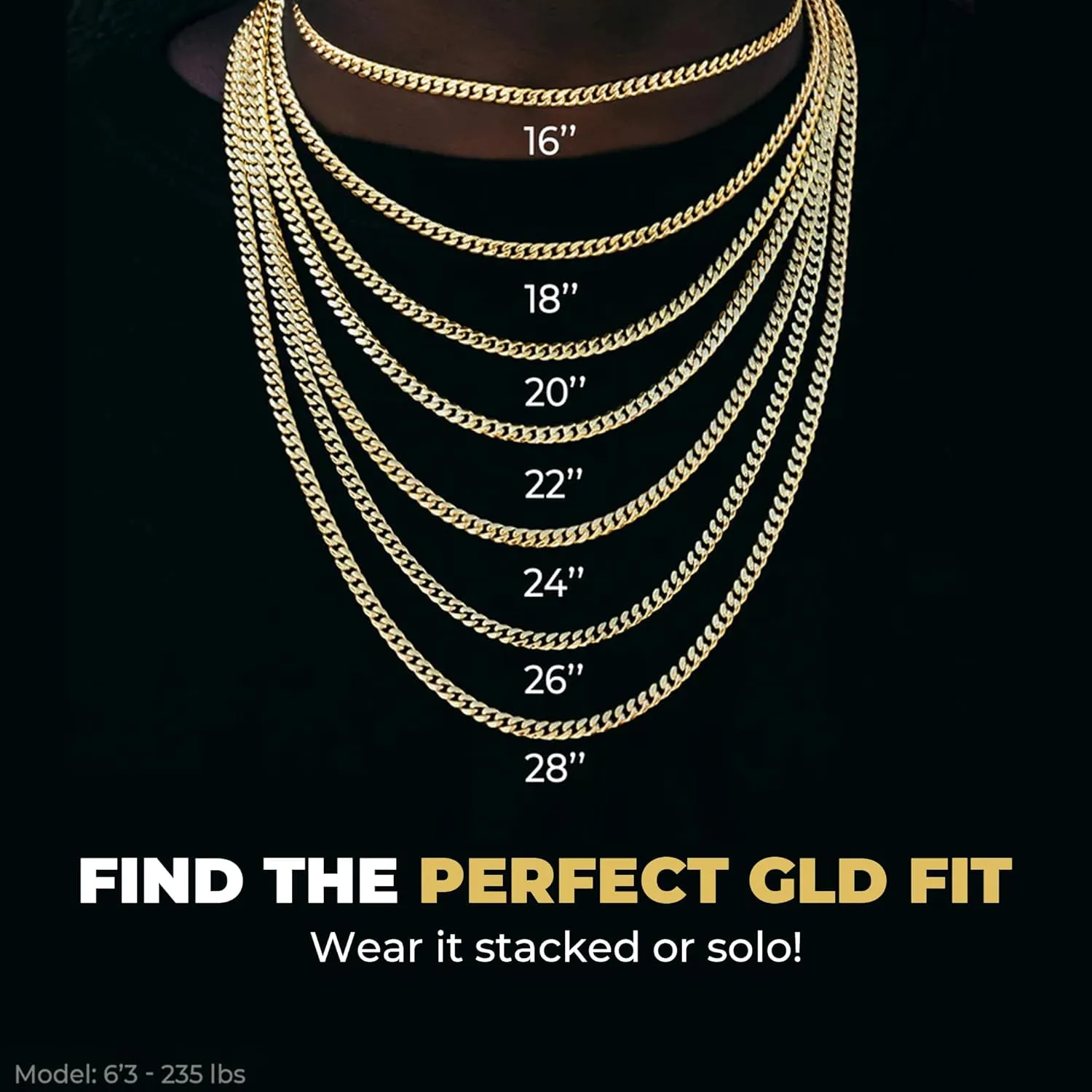GLD Rope Chain Necklace for Men and Women