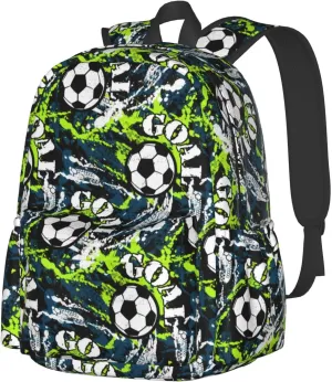 Goal Urban Football Fluorescence Splash Laptop Backpack Shoulder Bag Laptop Pack Travel Backpacks Commuter Back Pack Casual Daypack Bags With Side Pockets