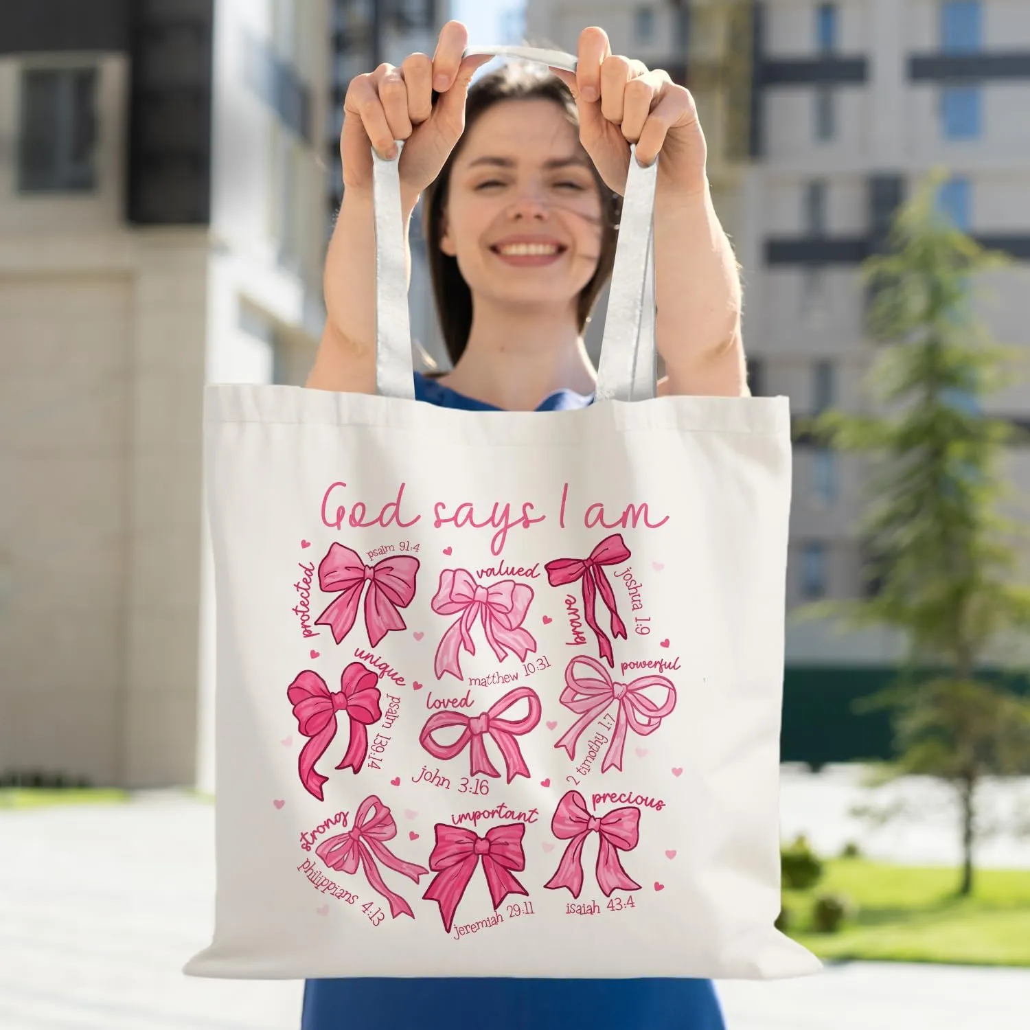 God Says You are Christian Canvas Tote Bags for Women, Inspirational Christian Gifts for Women