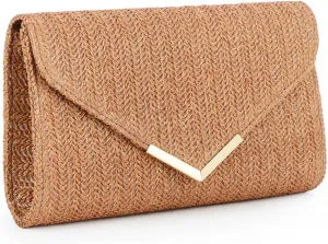 GOKTOW Straw Clutch Purse Raffia Rattan Summer Evening Bag Woven Beach Handbags for Women Wedding Vacation Travel Party 2025