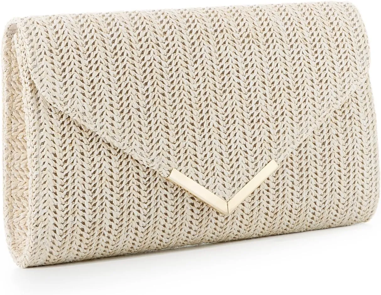 GOKTOW Straw Clutch Purse Raffia Rattan Summer Evening Bag Woven Beach Handbags for Women Wedding Vacation Travel Party 2025