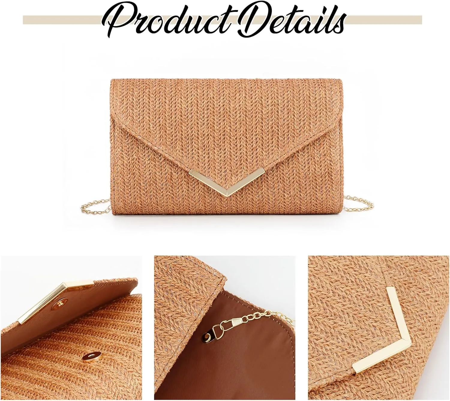 GOKTOW Straw Clutch Purse Raffia Rattan Summer Evening Bag Woven Beach Handbags for Women Wedding Vacation Travel Party 2025